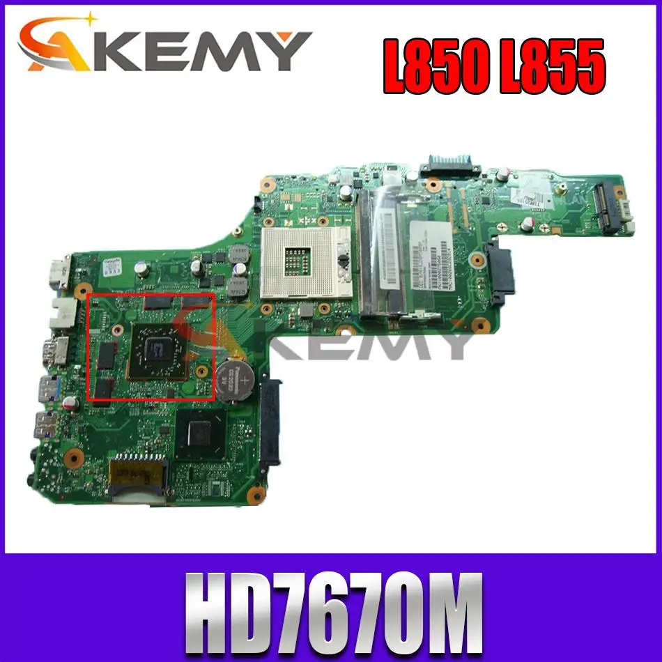 Материнская плата для ноутбука Toshiba Satellite L850 L855 V000275060 DK10FG-6050A2491301-MB-A02 DDR3 с ATI 7670M |