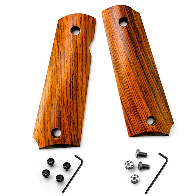

1 Pair Natural Solid Wood Grip Scales Replacement For 1911 Models Handle DIY Making Decor Slabs Accessories Part With Screws Key