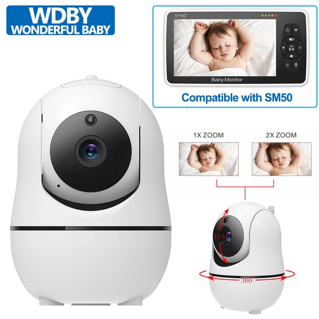 Caméra séparée pour le babyphone SM50, contrôle PTZ avec zoom 4x, capteur de température, vision nocturne infrarouge, accessoires de surveillance de bébé 1