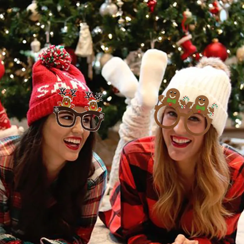 Christmas Photo Props Glasses Hat Kit Masks Lips Beard Snowman Santa Claus Kids Adult Favor Gifts Merry Christmas Party Decor