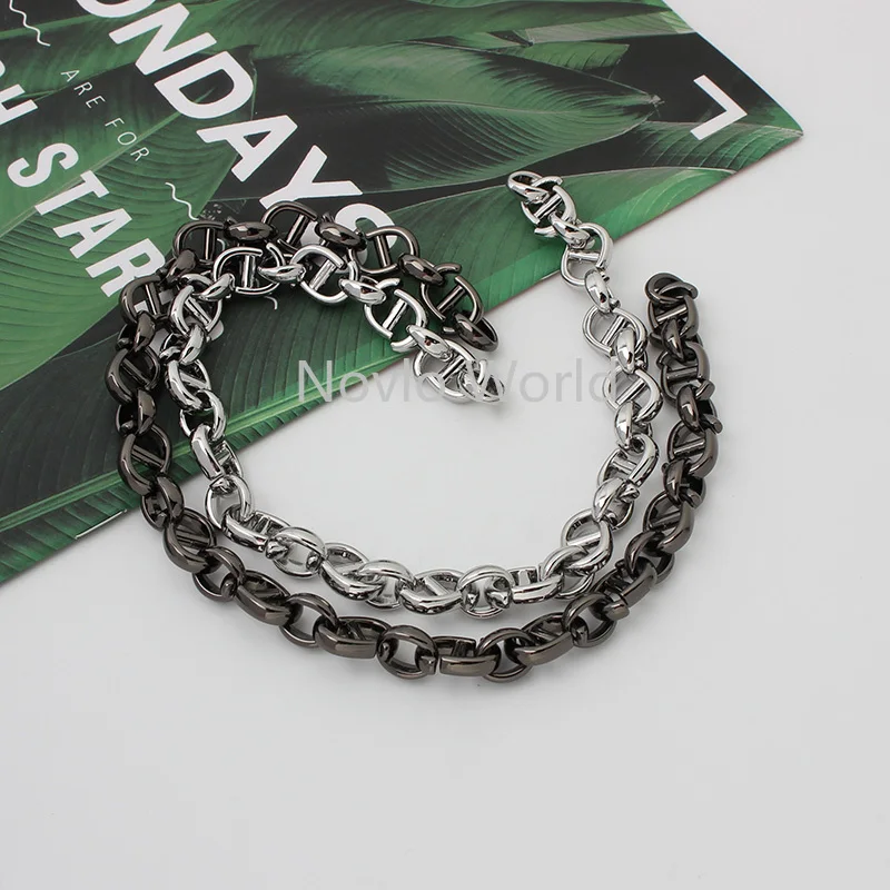 5-20pcs 4 색 36cm 길이 17*12mm 합금 불규칙한 모양의 체인 레이디의 체인 지갑 금속 가방 스트랩 지갑 액세서리