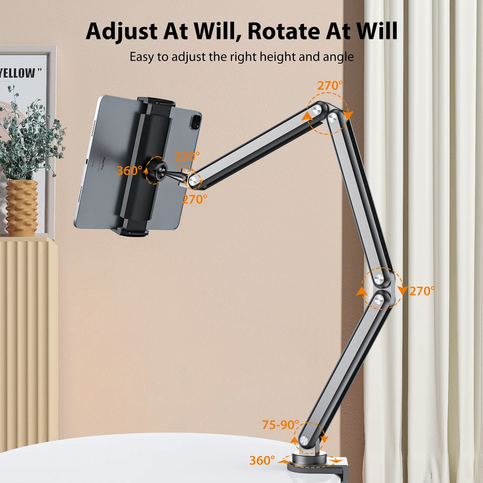 KUXIU アルミ合金タブレットスタンド、ポータブルモニター用調節可能な