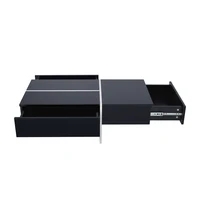 Table basse brillante avec lumières LED contrôlées par application – Design bloc noir et blanc, 100 × 50 × 34,5 cm, table centrale lumineuse intelligente 6