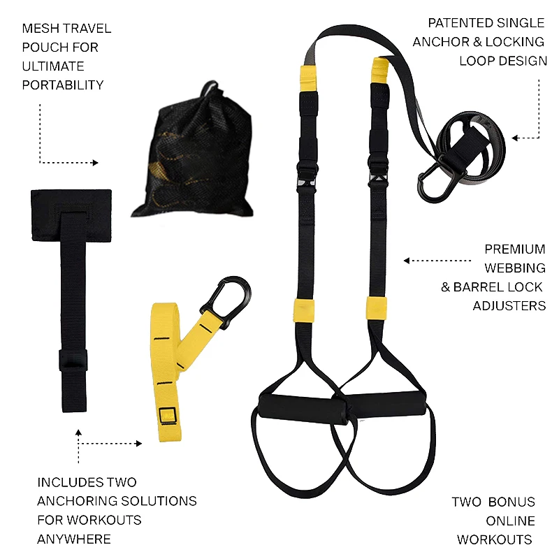 

Hanging Training Strap Adjustable Resistance Band Set Elastic Fitness Band Pull Rope Exercise Strap Home Gym Exercise Equipment