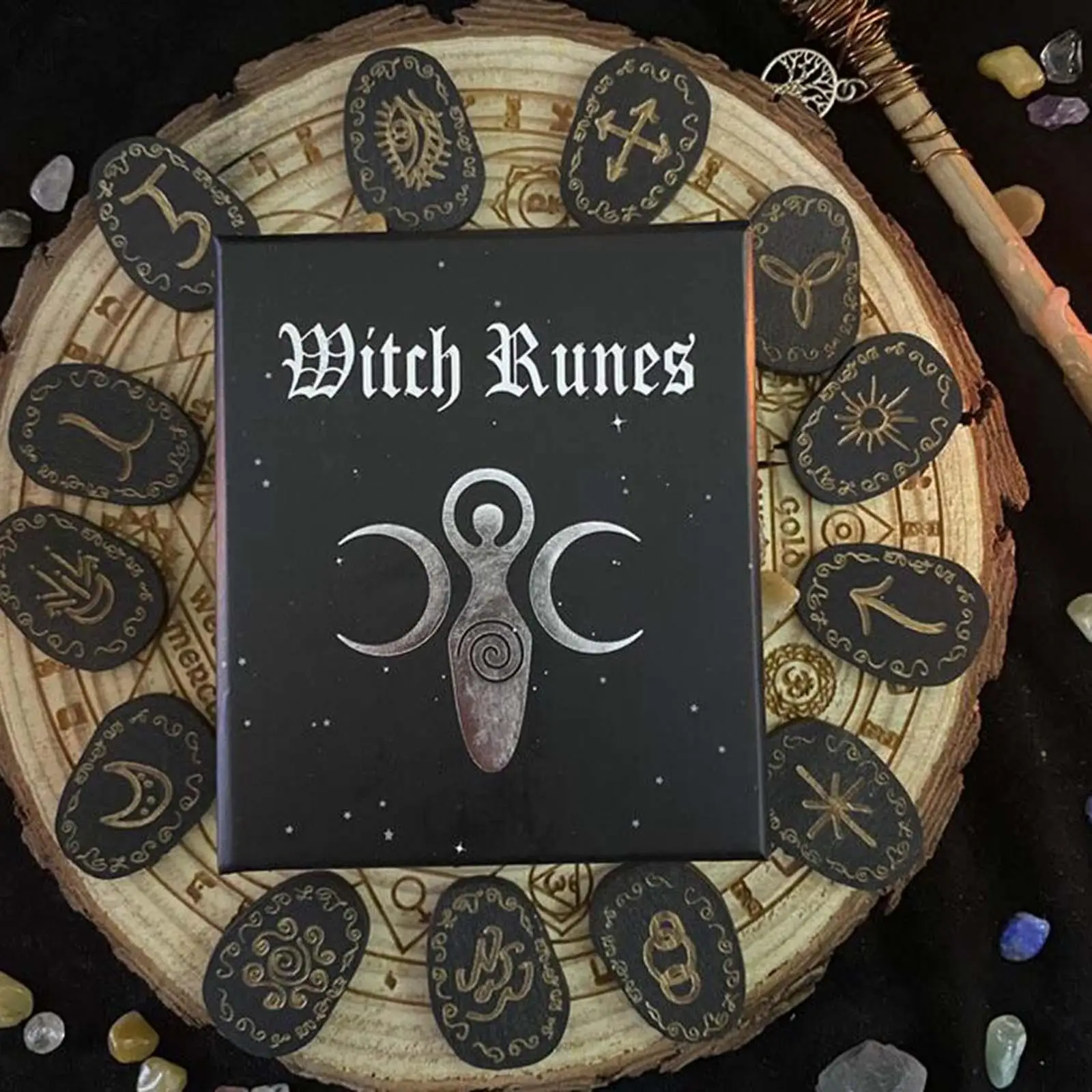 

1 компл. Руны ведьмы Коллекция подарков для медитации ведьмы руны гравированные символы