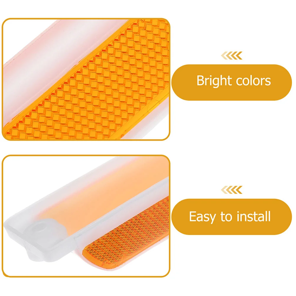 Rectangular Reflective Delineators Driveway Markers Road Reflector Pavement Marker Traffic Light Highway Sign Roadway 4 Pcs