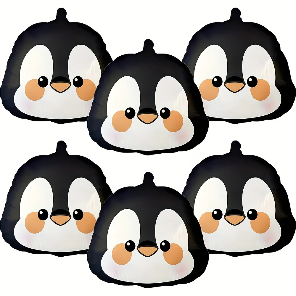 6er-Pack Pinguin-Kopf-Folienballons Geeignet für Geburtstagsfeiern und Tierthemen-Partydekorationen