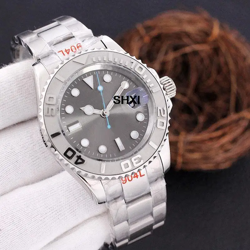 

SHXI Mens Watch 40mm Automatic Mechanical Stainless Steel Fashion Wristwatch Black Blue Rose Gold