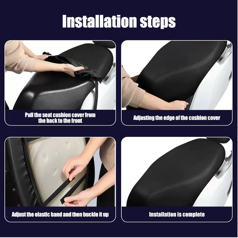 Motorcycle Seat Cover, Scooter Seat Covers, Universal Motorcycle Seat Cover, Leather Waterproof Seat Cover, Scooter, Moped Seat Cover With Elastic Band For Motorcycle Scooter Seat Protector (XL