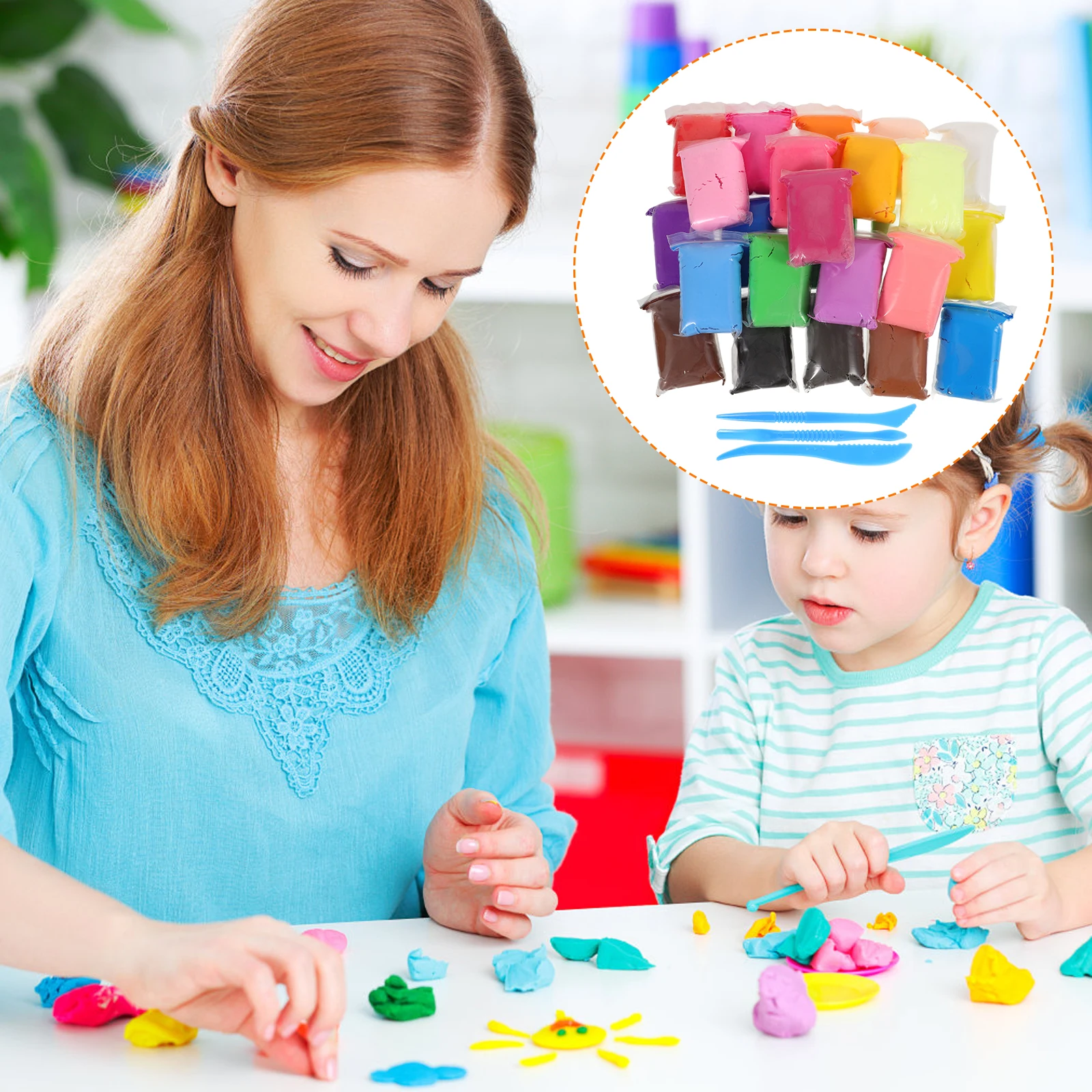 24-Bag Children’s DIY Air-Dry Clay Craft Kit – Colorful Modeling Clay for Kids 4