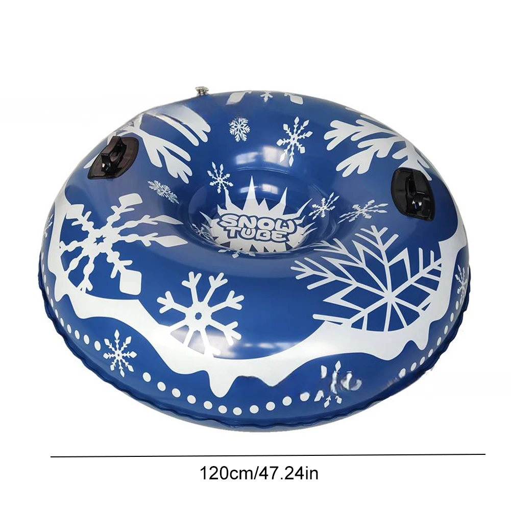Inflatable Ski Circle Ring PVC Sledding Tube Waterproof Snow Tubing Winter Snow Tube with Handle Outdoor Sports for Kids Adults