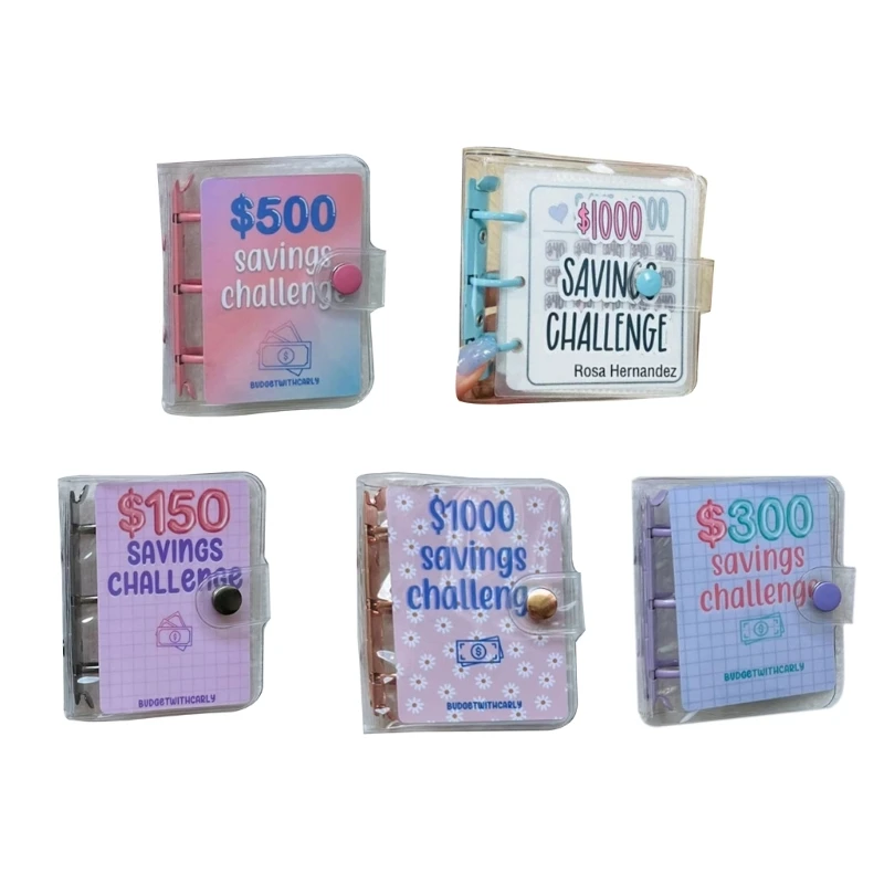 

Mini Binder Savings Challenge 150 300 1000 Экономия денег Бюджеты Денежный конверт Кошелек Бюджетный блокнот с переплетом