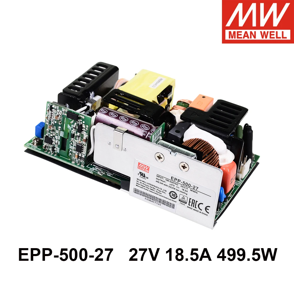 

Mean Well EPP-500-27 110V/220V AC TO DC 27V 18.5A 499.5W Open Frame Single Output Switching Power Supply Meanwell PFC Driver