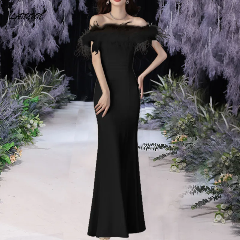 White Evening For Women 2024 New Fishtail Elegance Sexy Annual Dress