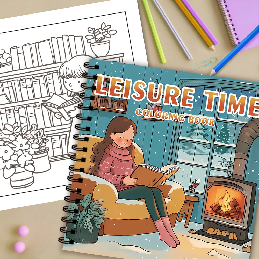 1pc,Girls Colouring Book - Teen Colouring Book - 30 Sheets, 8.3x 8.3 inches, Adult Stress Relief, Birthday, Holiday Party Gift 6