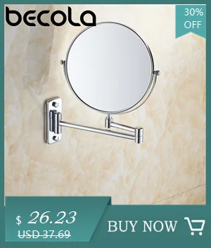 Becola 8 Inch 3X Magnifying Round Wall Make Up Mirror Two-Sided Retractable Bathroom Mirror 360 Degree Swivel Makeup Mirror