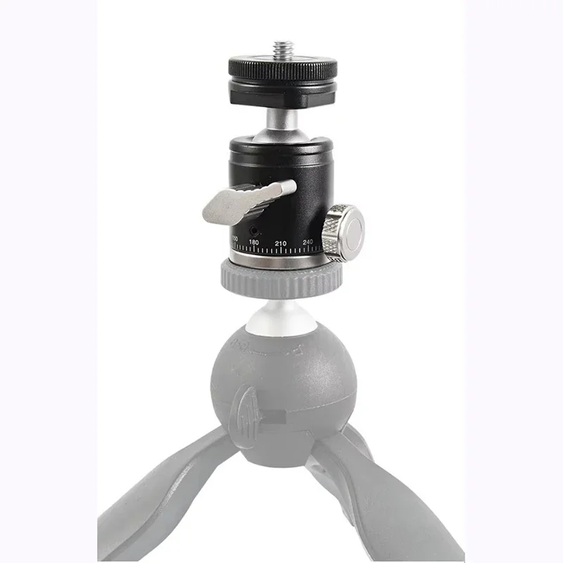 BEXIN Aluminum Alloy Panoramic Ball Head 1/4'' Screw Cold Shoe 19mm Mini Ball Head Compatible with Tripod Monopod Adapter tripod ball head camera panoramic head