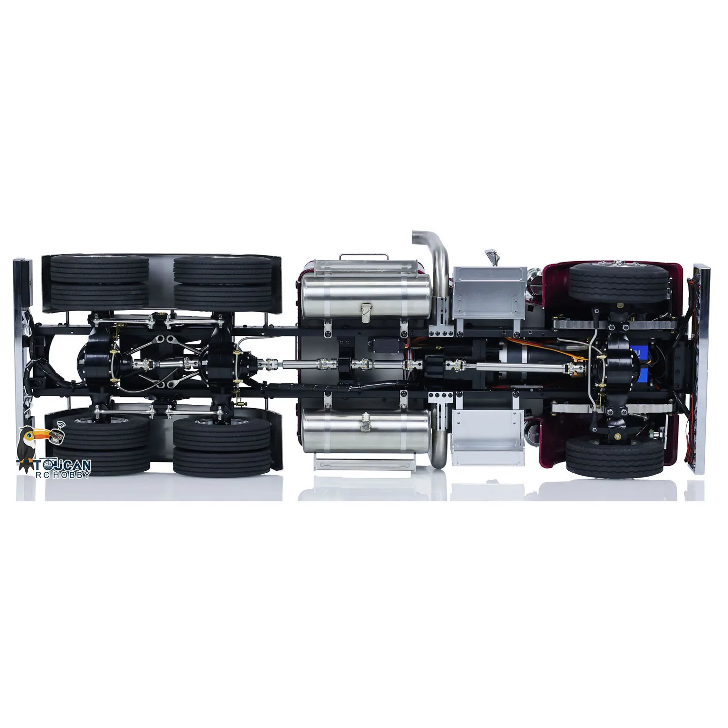 56301 1/14 6x6 RC Tractor Truck Metal Chassis RTR Remote Control Car Sound Light 2-speed Battery Toy Model Gifts for Boys 6