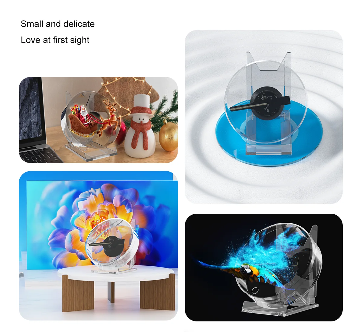 Mini Hologram 3D Fan Desktop Remote With Cover Support SD Card Commercial  Advertising Display Hologram Projector Picture Video - AliExpress