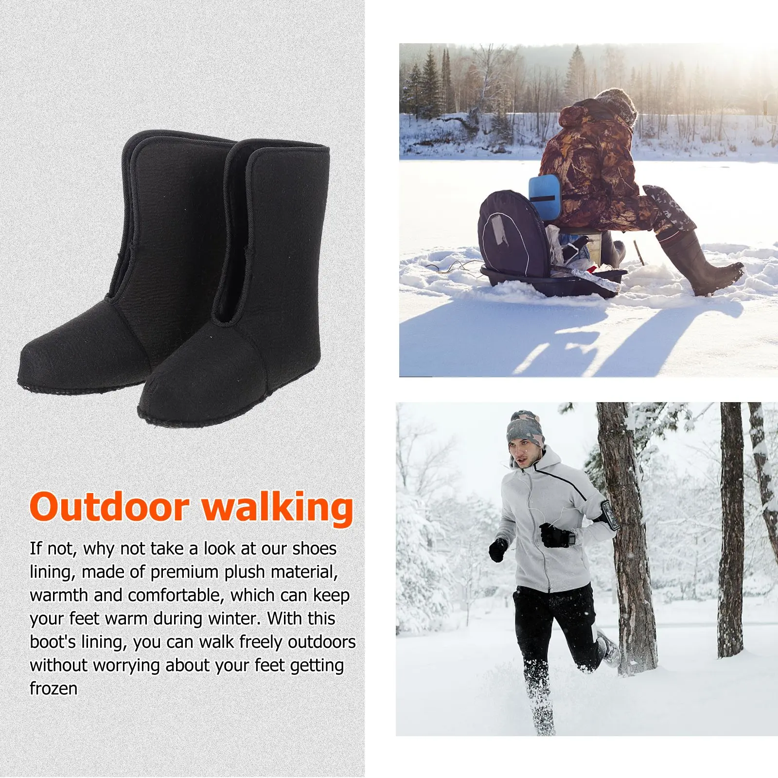 New Pattern 1 Pair 43 Size of Hunting Shoes Lining Warm Keep Outdoors Fishing Boot Inner Cover for Winter Camping