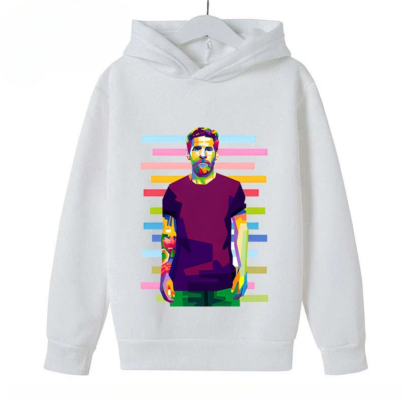 thumbnail image 1 of Sudaderas con capucha para niños, camisetas casuales, sudaderas de primavera y otoño para niños y niñas, camisetas deportivas con estampado de Messi para niños, ropa para niños, 1 of 5