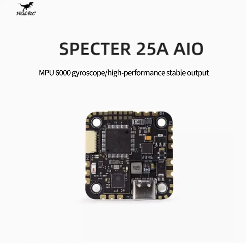 

Полетный контроллер HGLRC SPECTER 25,5x25,5 мм, 25 А, AIO MPU6000 F722, 25 А, 4 в 1, ESC 3-6S LiPo для FPV-дрона, запчасти «сделай сам»