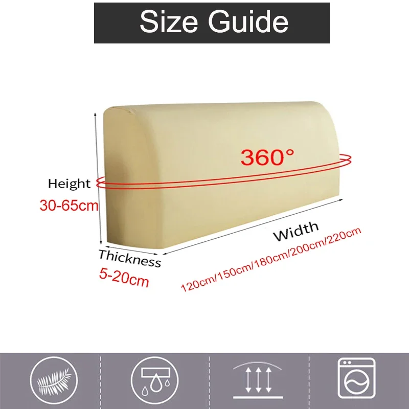 Thicken Elastic All-inclusive Plush Bed Head Covers Solid Color Protection Dust Cover Headboard Cover for Home Decor Dust-proof