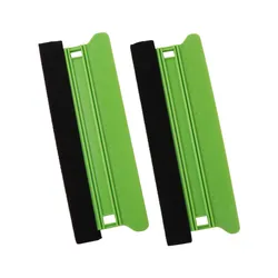 Premium Felt Edge Squeegee Set with Hanging Hole - Scratch - Free Comfort Grip for Effortless Vinyl Application, 2 - Pack (Green)