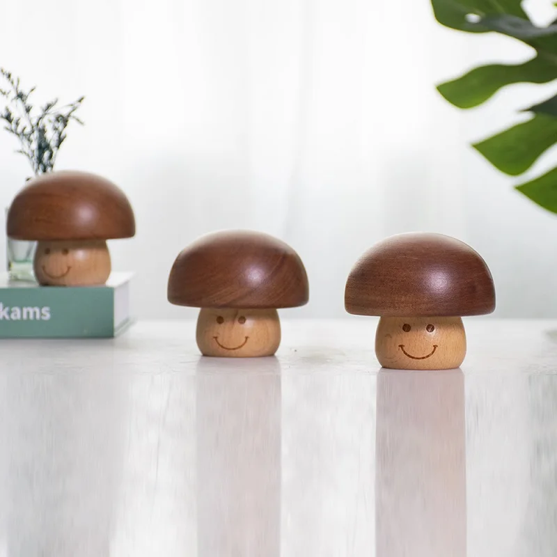 Mushroom Music Box Mini Cute Wooden Musical Box Desktop Decoration Birthday Gift Music for Castle in the Sky,You Are My Sunshine