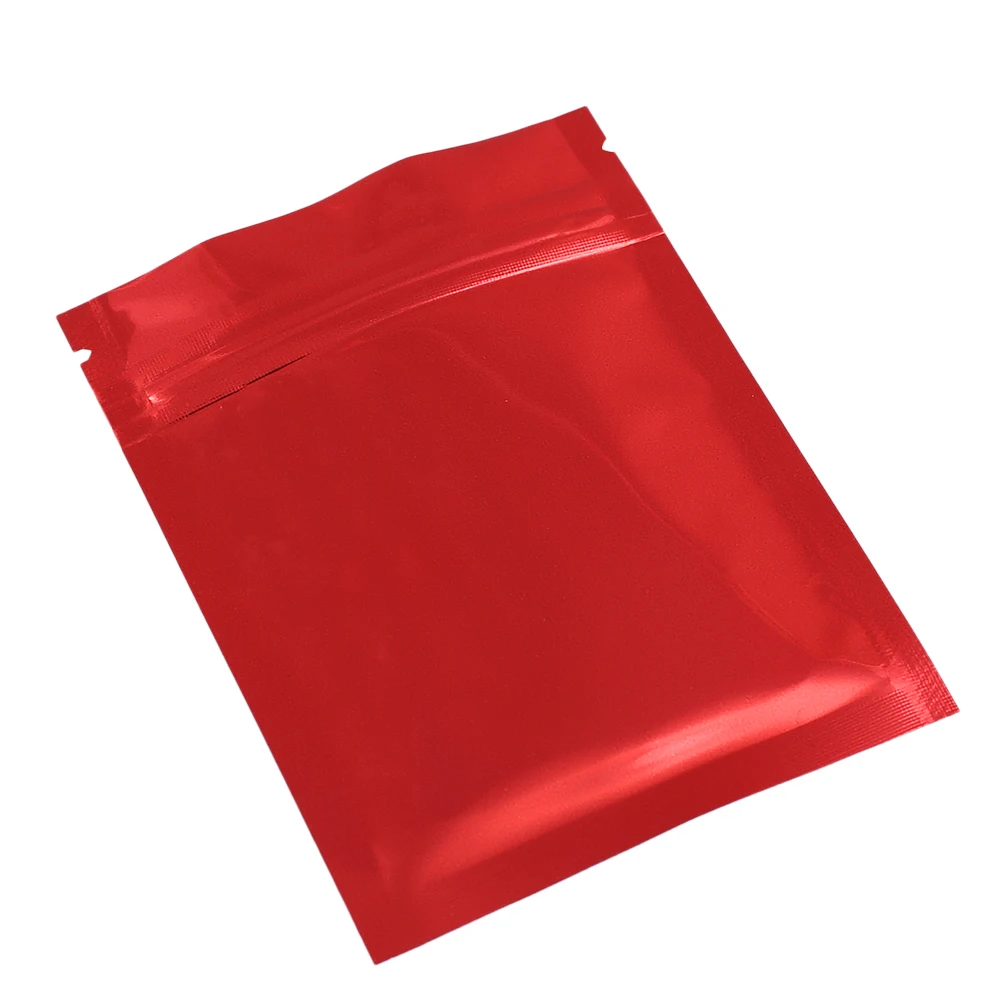  100 bolsas de plástico con cierre de cremallera, de colores  mate, de papel de aluminio Mylar con cremallera de pie (color rojo mate,  5.51 x 7.87 x 1.57 pulgadas) : Hogar y Cocina