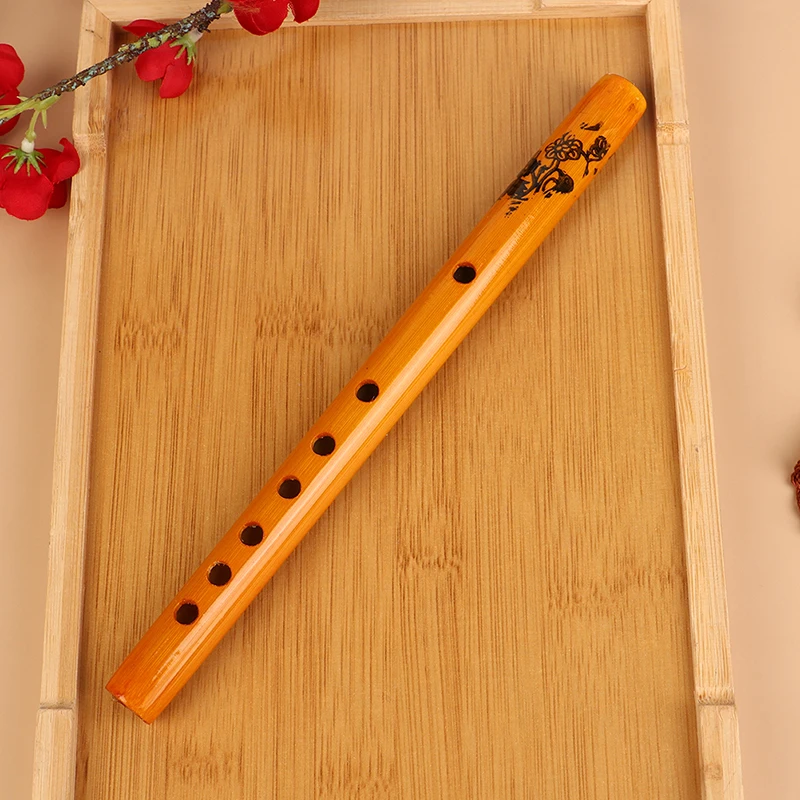 Description Picture 5 of item1Pc 6 Holes Bamboo Flute Chinese Traditional Vertical Flute Clarinet Student Musical Instrument Wooden Color Flute For Beginner