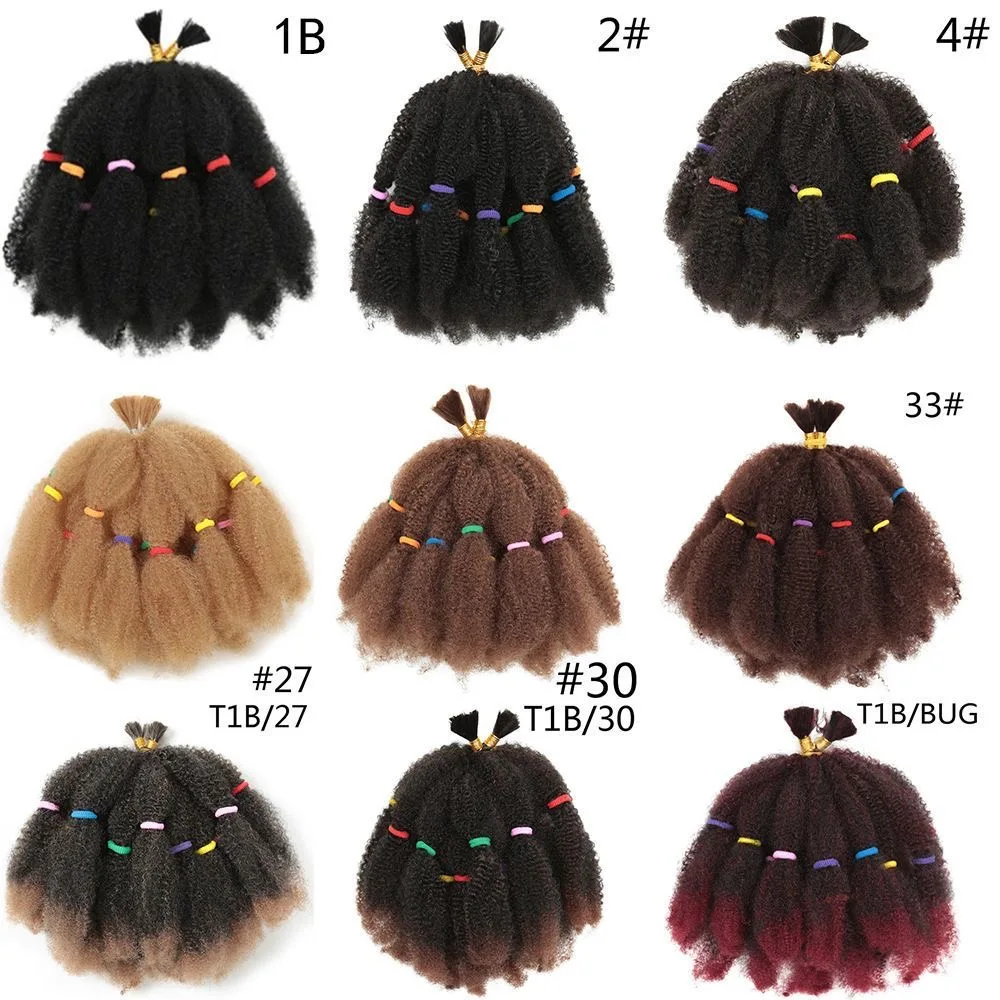 Afro Kinky Wave Curly Braids Extensions Synthetic Hair 12inch/strands Marley Bouncy Curly Hair Braids For Black Women 2