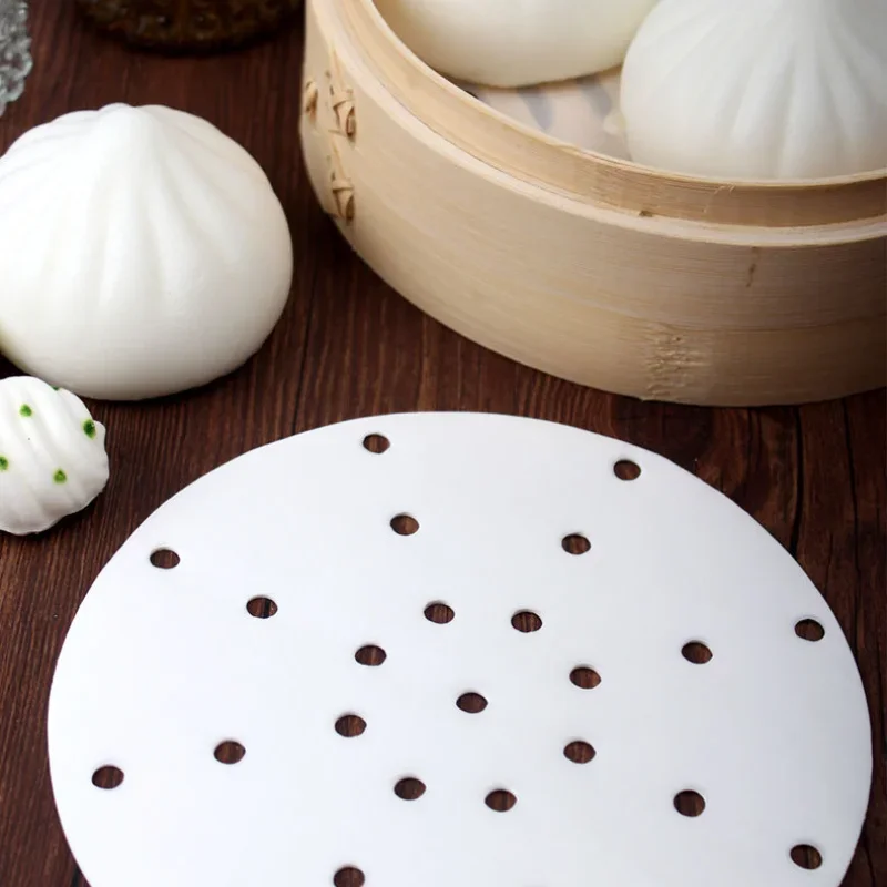 Air Fryer Paper 100pcs Air Fryer Paper Square Round Baking Mat Air Fryer Liners Disposable Perforated Parchment Steamer Baking Papers Sheets