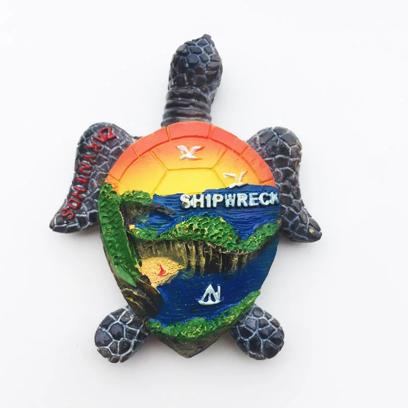 

Fridge Magnet Creative Greek Paradise Bay Turtle Personalized Cultural Landscape Decoration Message Sticker Tourist Souvenir