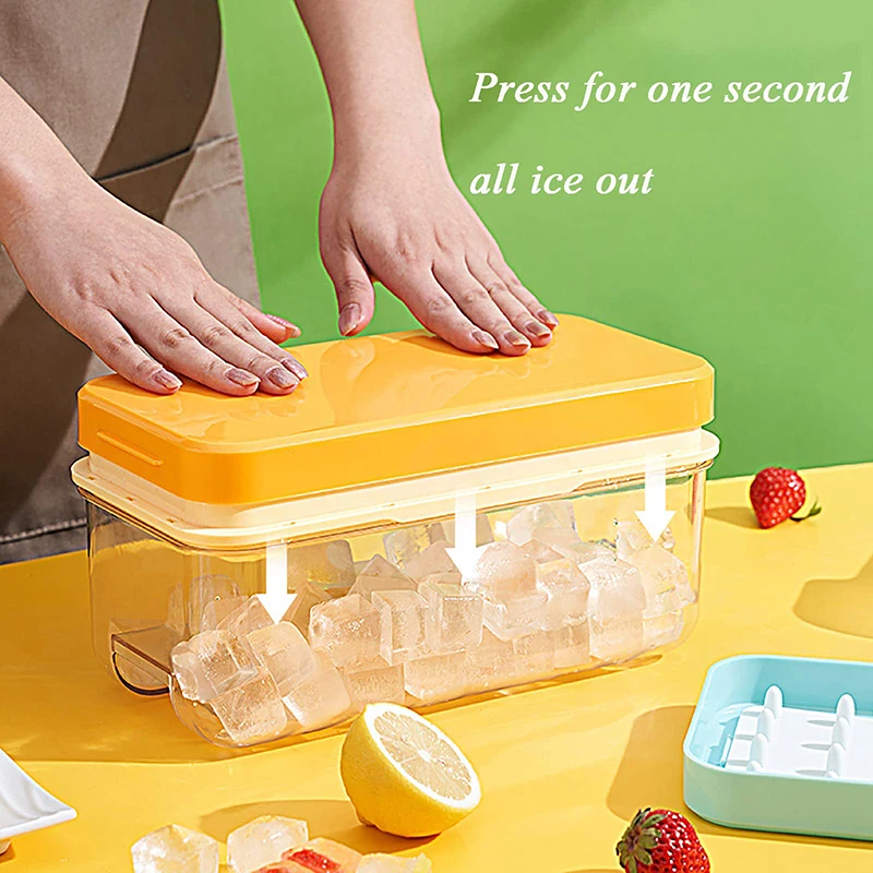 

Ice Cubes Tray with Lid and Box Falls Off Easily Silicone Ice Cream Mold Use for Cocktail, Whiskey Kitchen Accessories Bar Tools