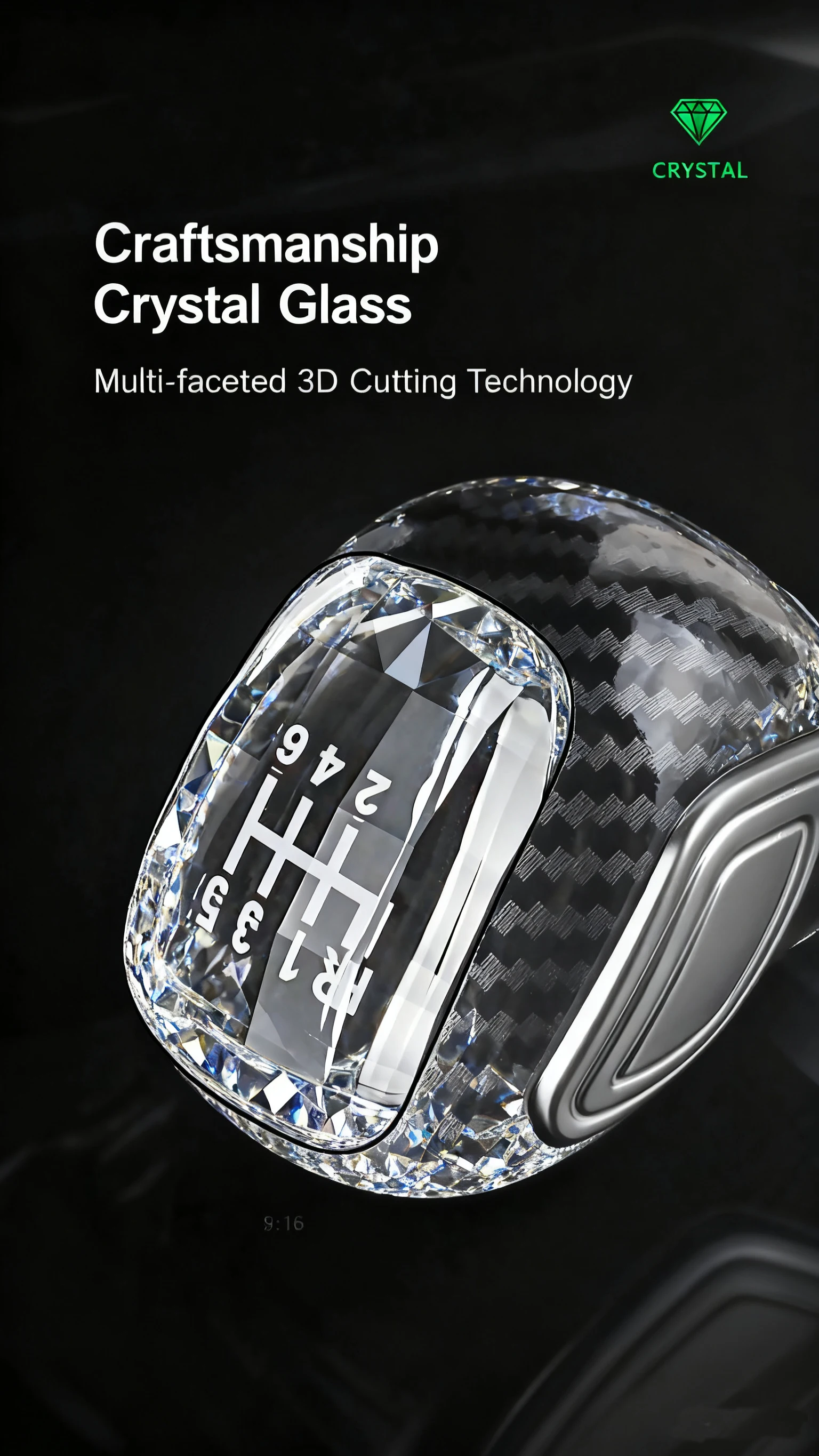 LED Crystal Shift Knob For Manual Transmission, With Reverse Gear Uplift, R135-
