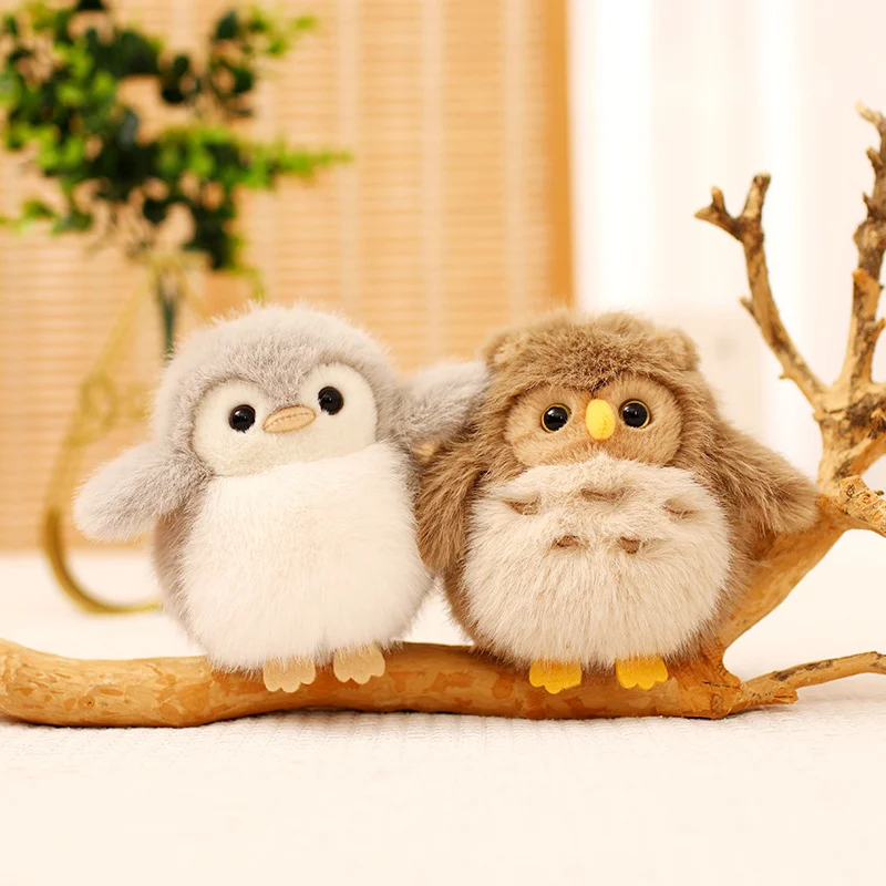 Cute Kawaii Plush Toys Penguin Owl Standing Shoulder Dolls