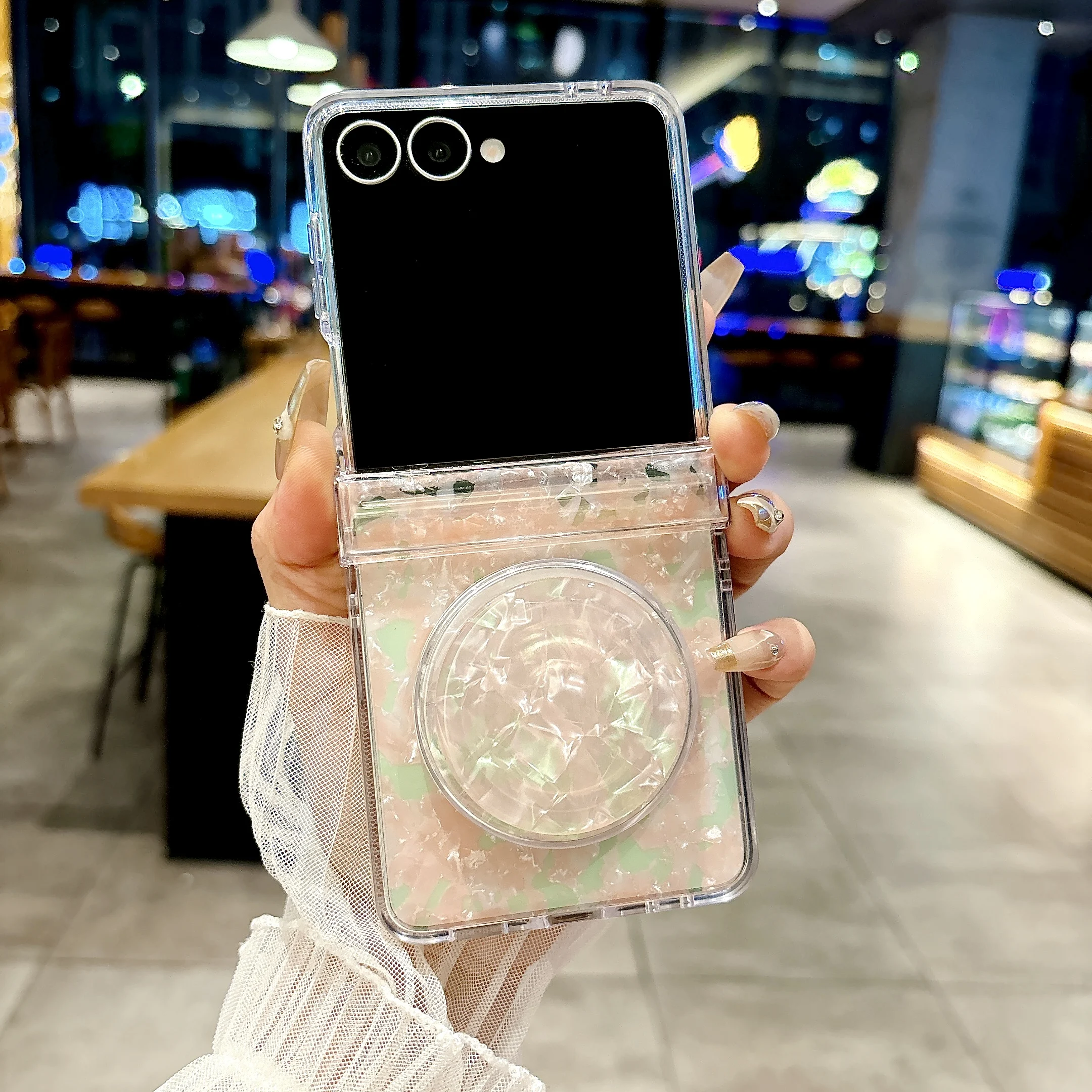 Luxury Shell Pattern Magnetic Phone Case with Bracket and Shockproof Protection