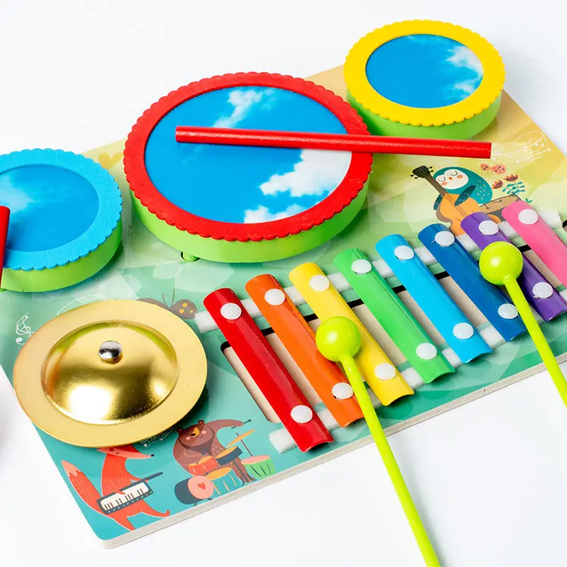 KidsMusicalInstrumentsDrumSetWoodenPercussionXylophone