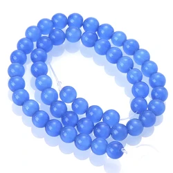Premium Natural Blue Stone Beads for Jewelry Making - Turquoise, Agate, and Jade Spacer Beads (Dark blue cat eye)