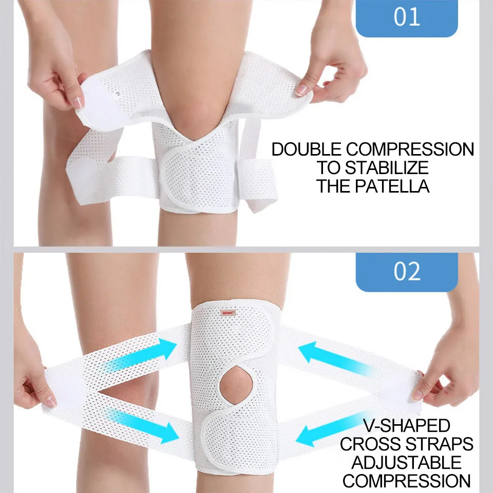Knee Brace Knee Pain Compression Support Air Mesh Fabric Side Stabilizers ACL Arthritis Relief 1PCS