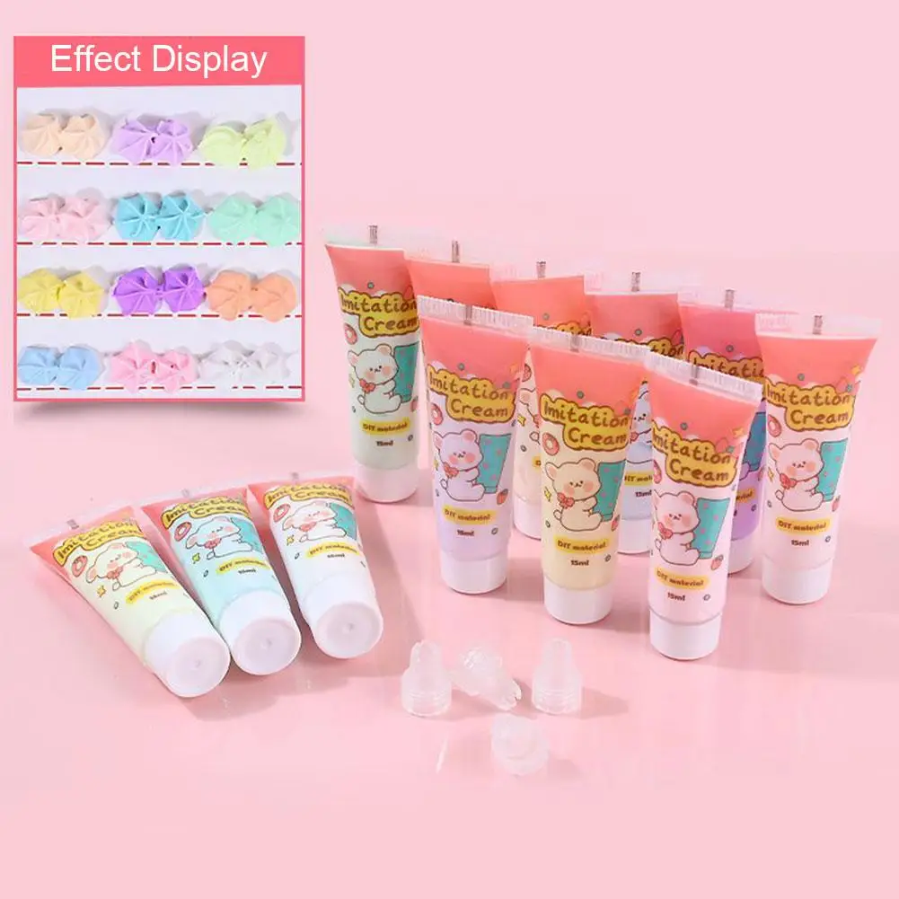 DIY Imitation Cream Glue Homemade Mobile Phone Hairpin Card Clay Material Glues Craft Accessories 15ml Cream Resin C8M0