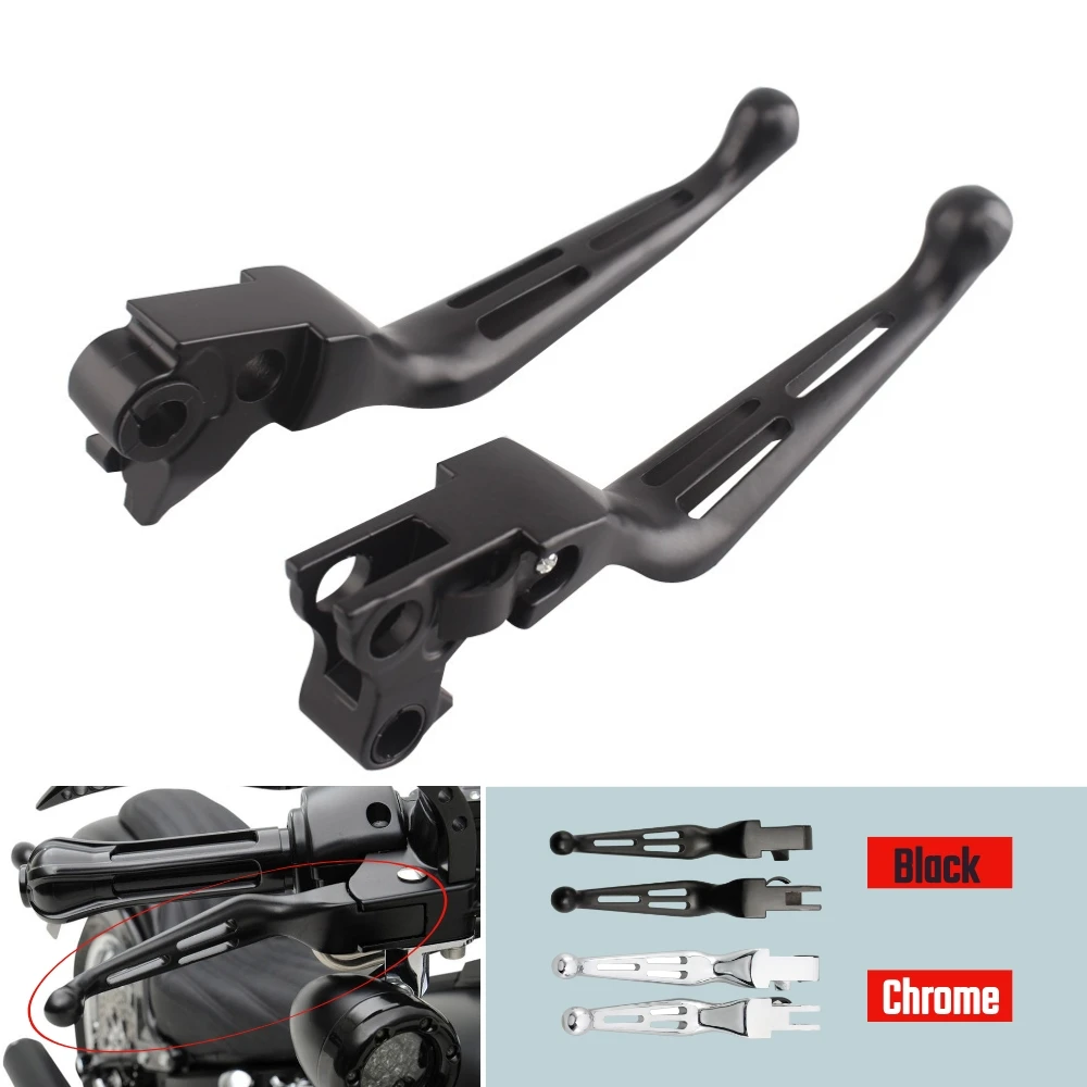 Black/Chrome Brake & Clutch Lever Set For Harley Davidson 1996-2012 Softail, Dyna, Touring 9 thumbnail image