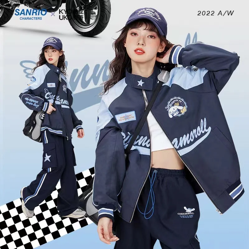 【新品未使用】forsomeone SCRIBBLE JACKET Sanrios Y2k Cinnamoroll Racer Jacket Kawaii Biker Jacket