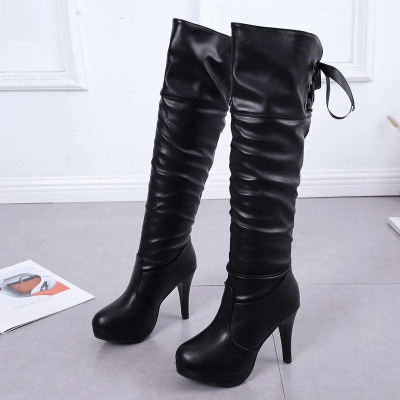 Fashion High Boots Women Red Sole Shoes Classics Casual All-match Knee High Boots Woman Spring Autumn Modern Boots Ladies Shoes