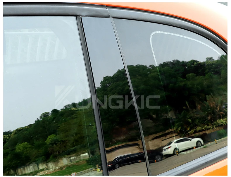 Autofenster-Türsäule, A-Säule, Pfostenverkleidung, für Fiat 500 08-23, Abarth 595 2012-2023, glänzend schwarze PC-Aufkleber, Zubehör – Detail 11