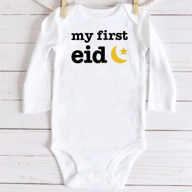 Baby Boys Girls Clothes My First Eid Print Newborn Infant Clothes