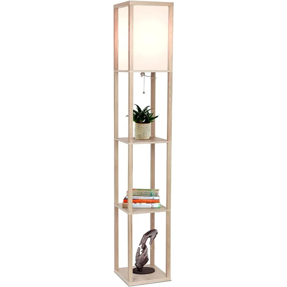 

Brightech Maxwell-современная напольная лампа с лампой и лампочками для гостиной, спальни и офиса-деревенское дерево