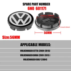 Set of 4 Stylish Car Wheel Center Hub Caps - 56/65/66mm Auto Decor Accessory - 4pcs (6N0 601171 VW - 56MM)