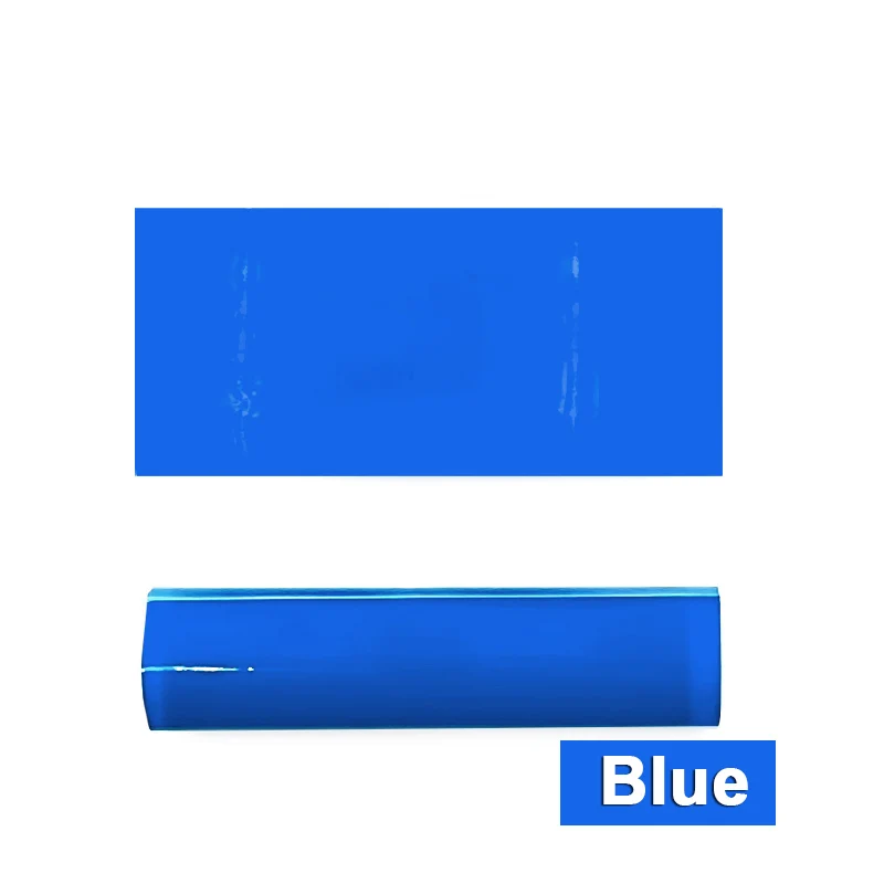 Lot de 100 tubes thermorétractables bleus pour batterie 18650, présentés en sachet transparent.